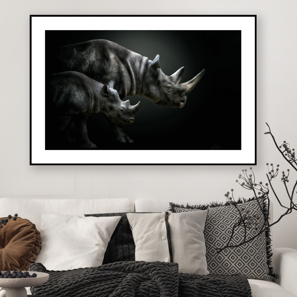 Maleri i Glass Neshorn