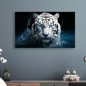 Maleri i Glass Tiger Blå Øyne
