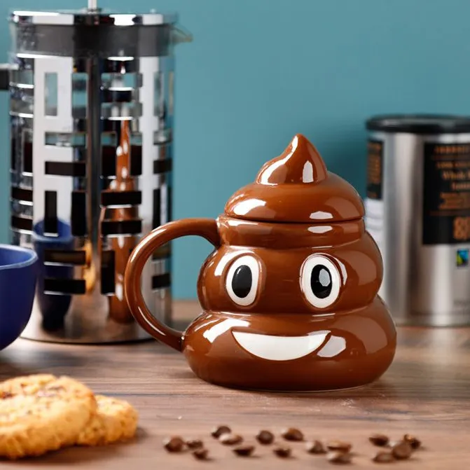 Krus Emoji Poop med Lokk