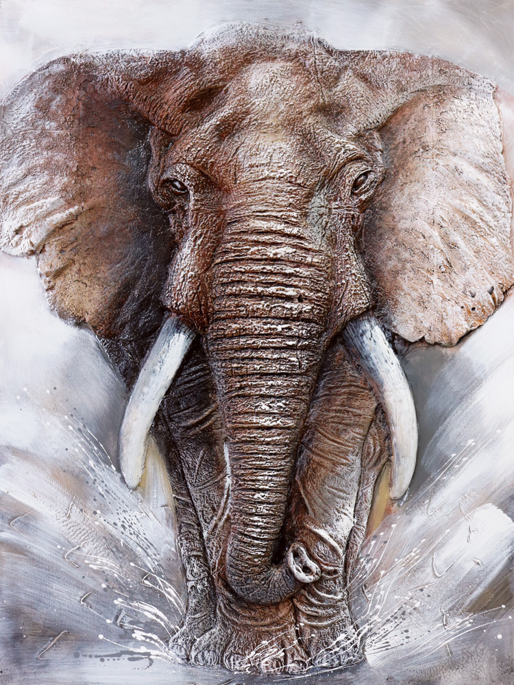 Oljemaleri 3D Big Elephant