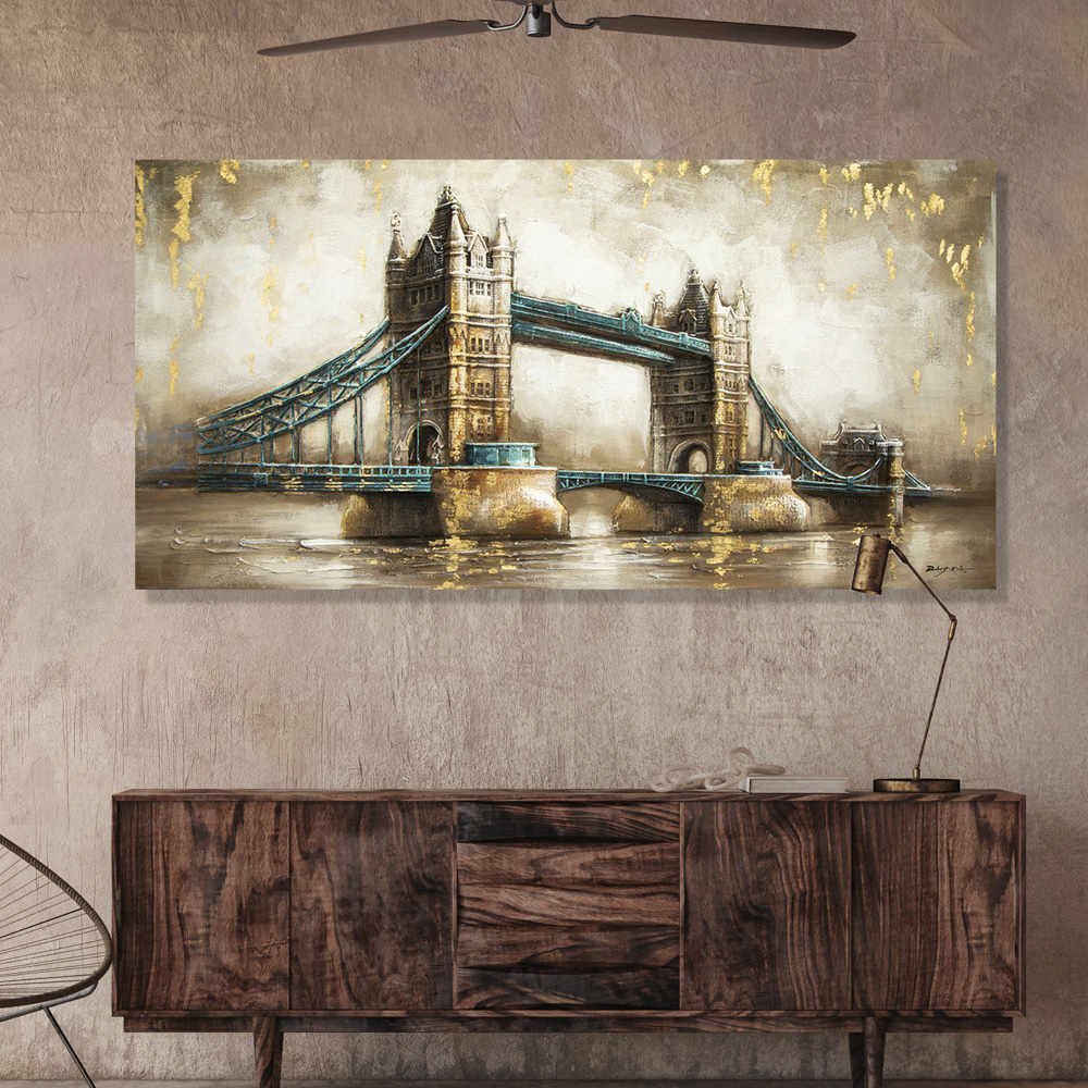 Oljemaleri 3D Old Tower Bridge