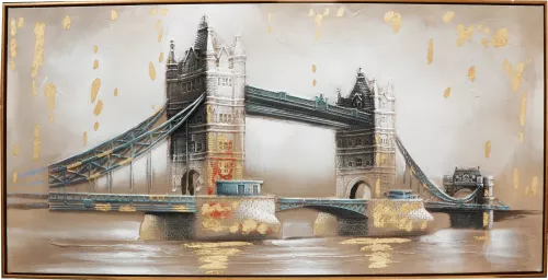 Tavla Oljemålning 3D Old Tower Bridge