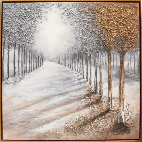 Tavla Oljemålning 3D Lanskap Allé