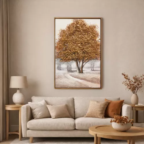 Oljemålning Gyllene Träd