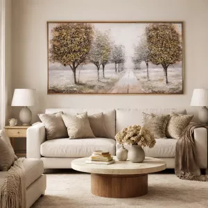 Oljemålning Trädallé