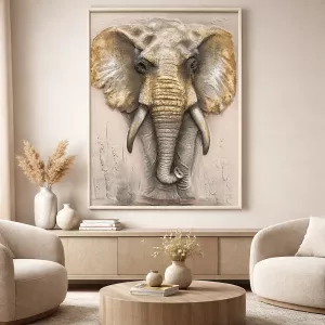 Oljemålning Elefant