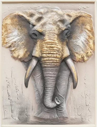 Oljemålning Elefant