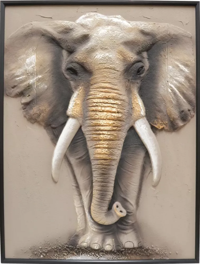 Oljemålning Elefant