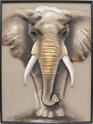 Oljemålning Elefant