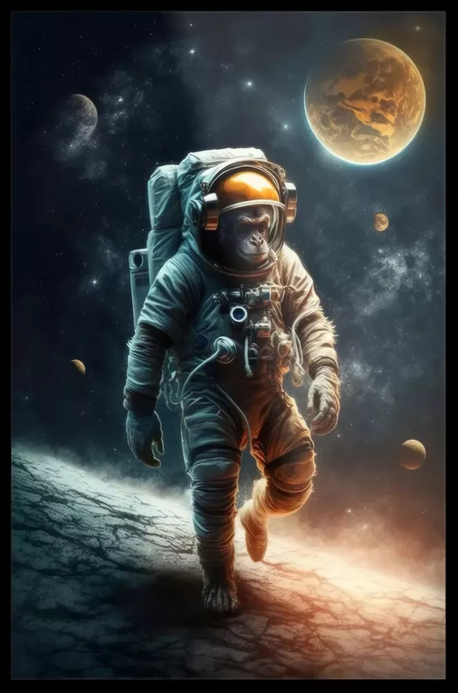 Tavla HD Print Astronaut Monkey
