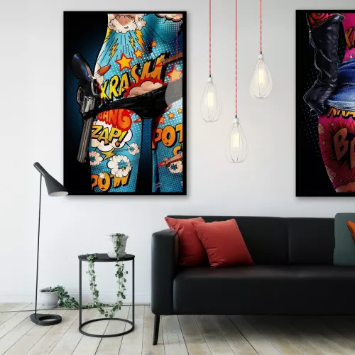 Tavla HD Print Pop Art Gun