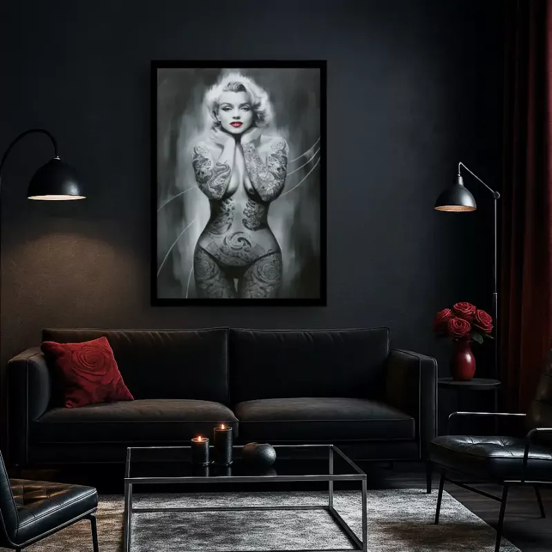 Tavla HD Print Marilyn Monroe Tattoo