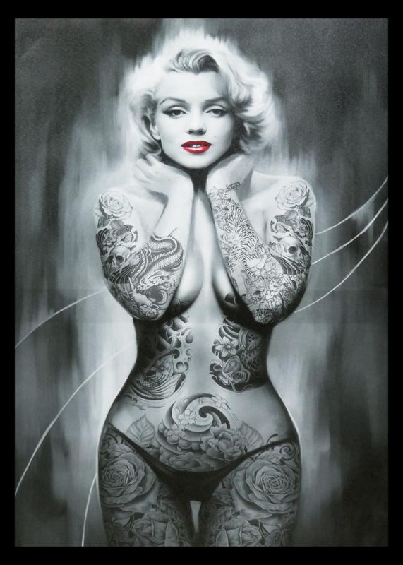 Tavla HD Print Marilyn Monroe Tattoo