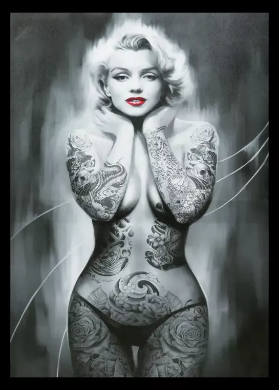 Tavla HD Print Marilyn Monroe Tattoo