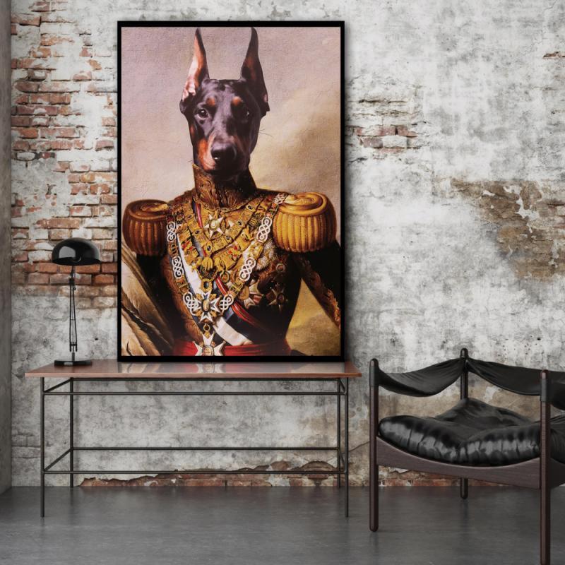 Tavla HD Print Doberman Royalty