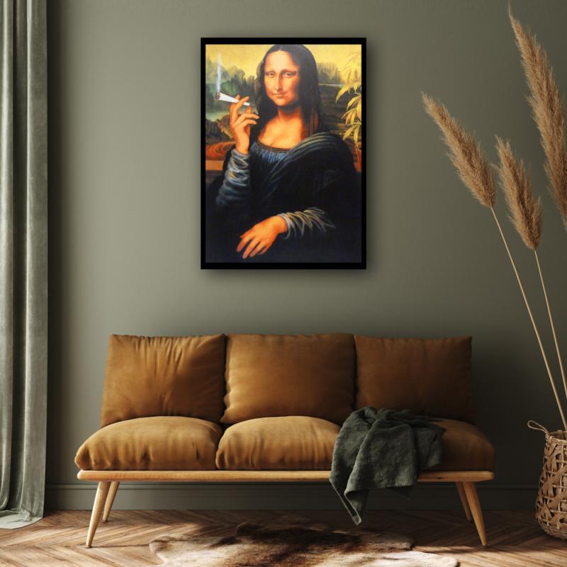 Tavla HD Print Mona Lisa Smoking