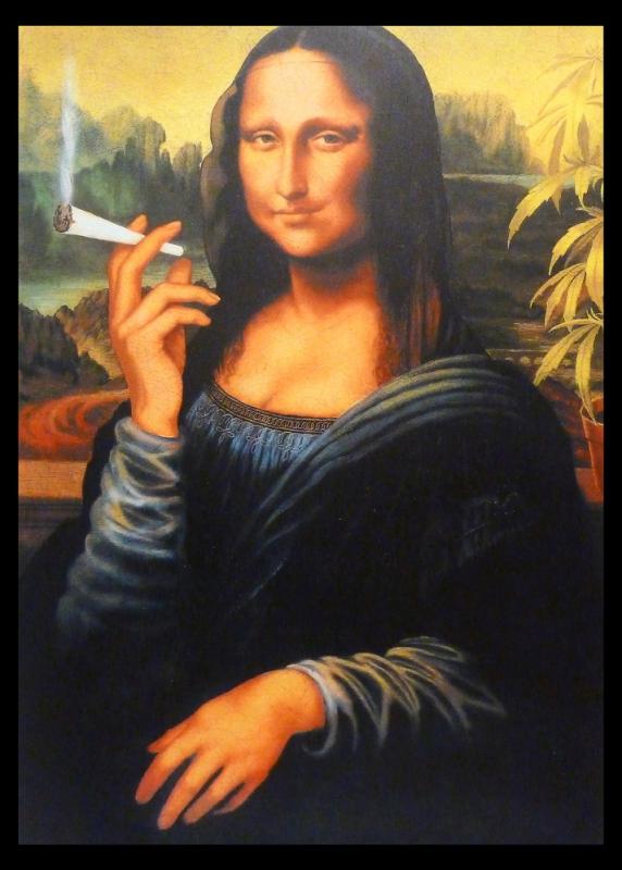 Tavla HD Print Mona Lisa Smoking