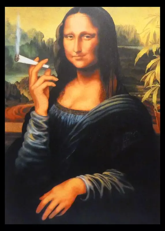 Tavla HD Print Mona Lisa Smoking
