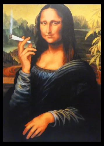 Tavla HD Print Mona Lisa Smoking