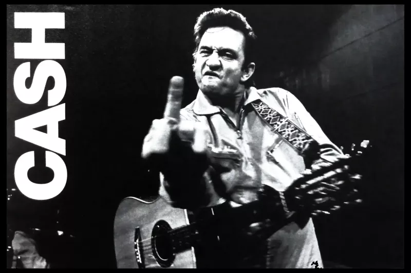 Tavla HD Print Johnny Cash Fuck You