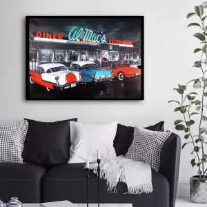 Bilde HD Print Diner Old Cars