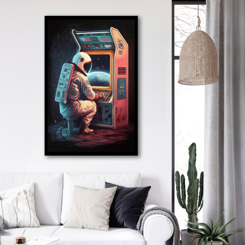 Tavla HD Print Astronaut Retro Gaming