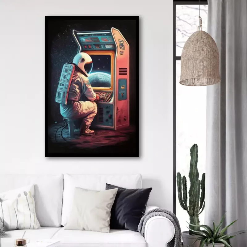 Tavla HD Print Astronaut Retro Gaming
