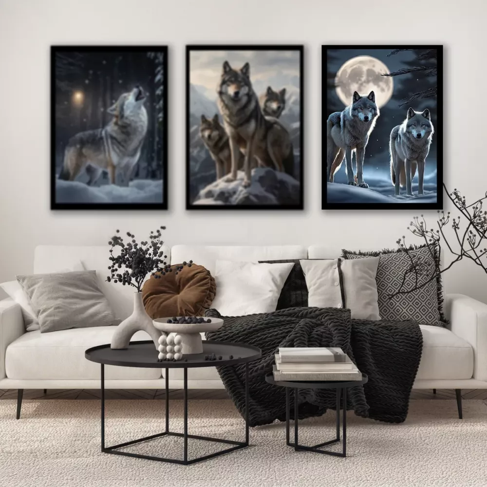 Tavla HD Print Vargar i Månskenet
