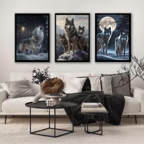 Tavla HD Print Vargar i Månskenet