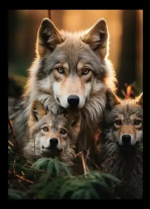 Bilde HD Print Ulv Familj
