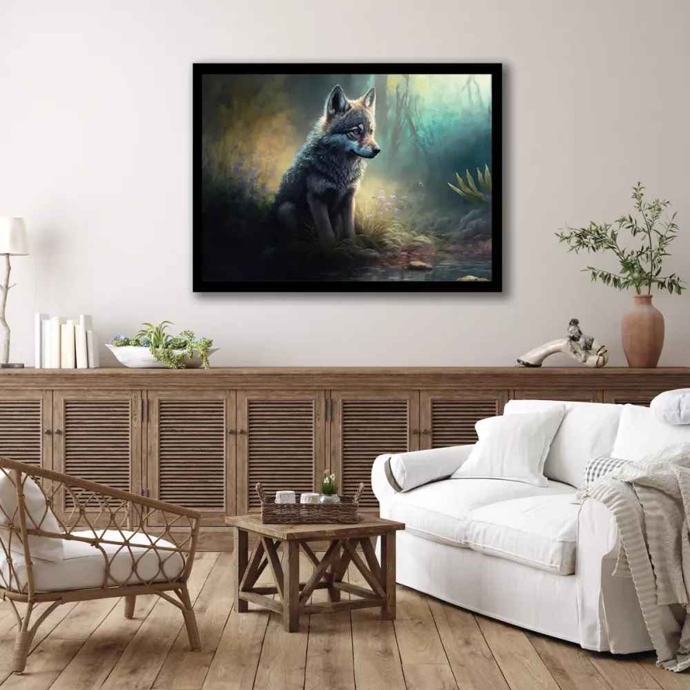 Tavla HD Print Varg Bebis