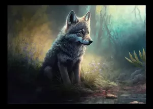 Tavla HD Print Varg Bebis