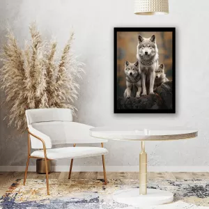 Tavla HD Print Varg Familj