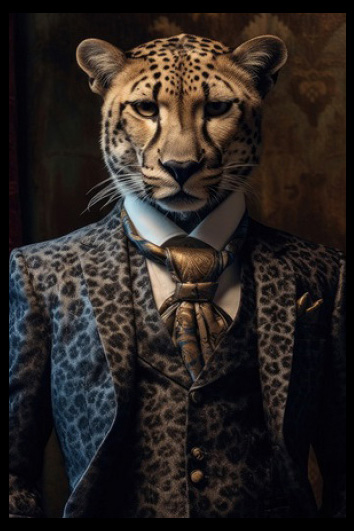 Tavla HD Print Cheetah Suit Portrait