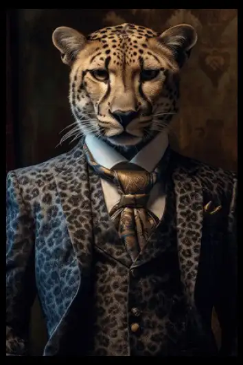 Tavla HD Print Cheetah Suit Portrait