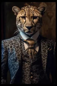 Tavla HD Print Cheetah Suit Portrait