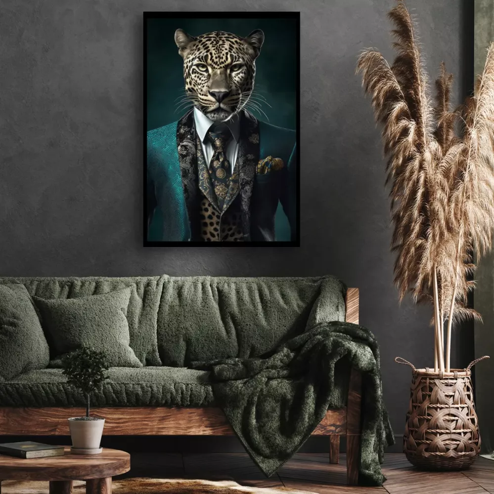 Tavla HD Print Leopard Suit Portrait