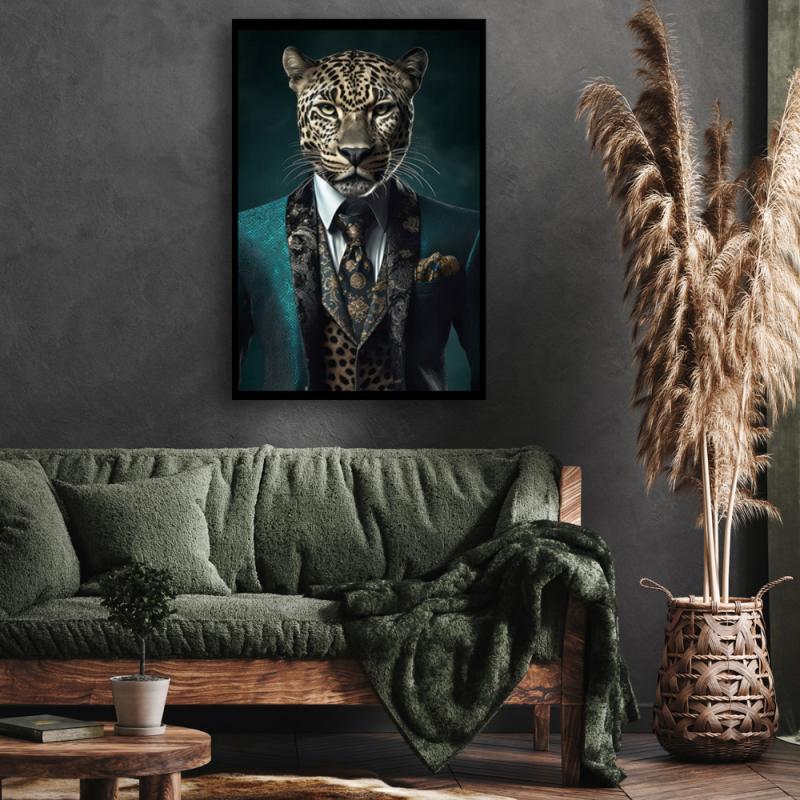Tavla HD Print Leopard Suit Portrait