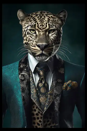 Tavla HD Print Leopard Suit Portrait