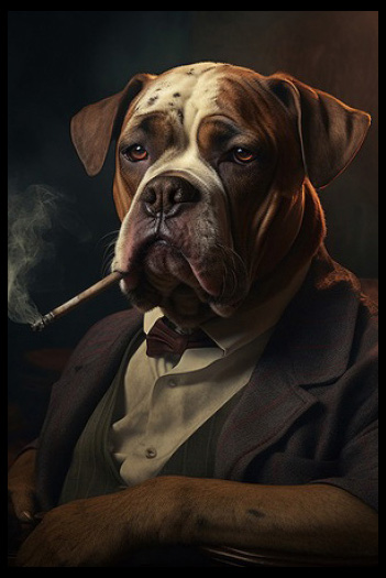 Tavla HD Print Dog Suit Portrait