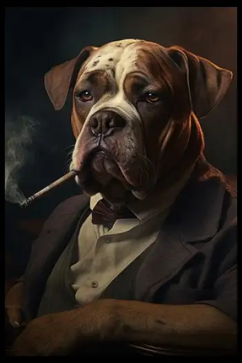 Tavla HD Print Dog Suit Portrait