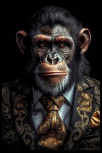 Bilde HD Print Chimpanzee Suit Portrait