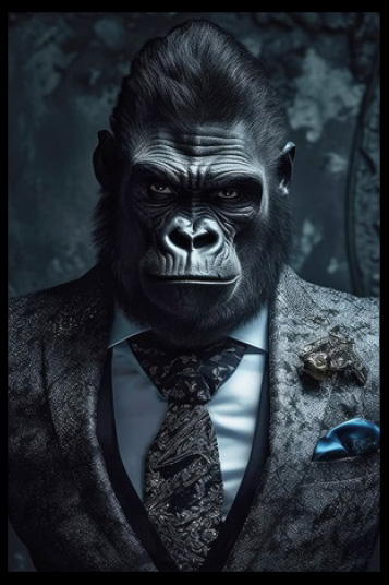 Tavla HD Print Gorilla Suit Portrait