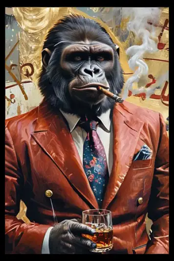 Bilde HD Print Gorilla Smoking