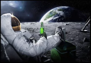 Tavla HD Print Astronaut Beer