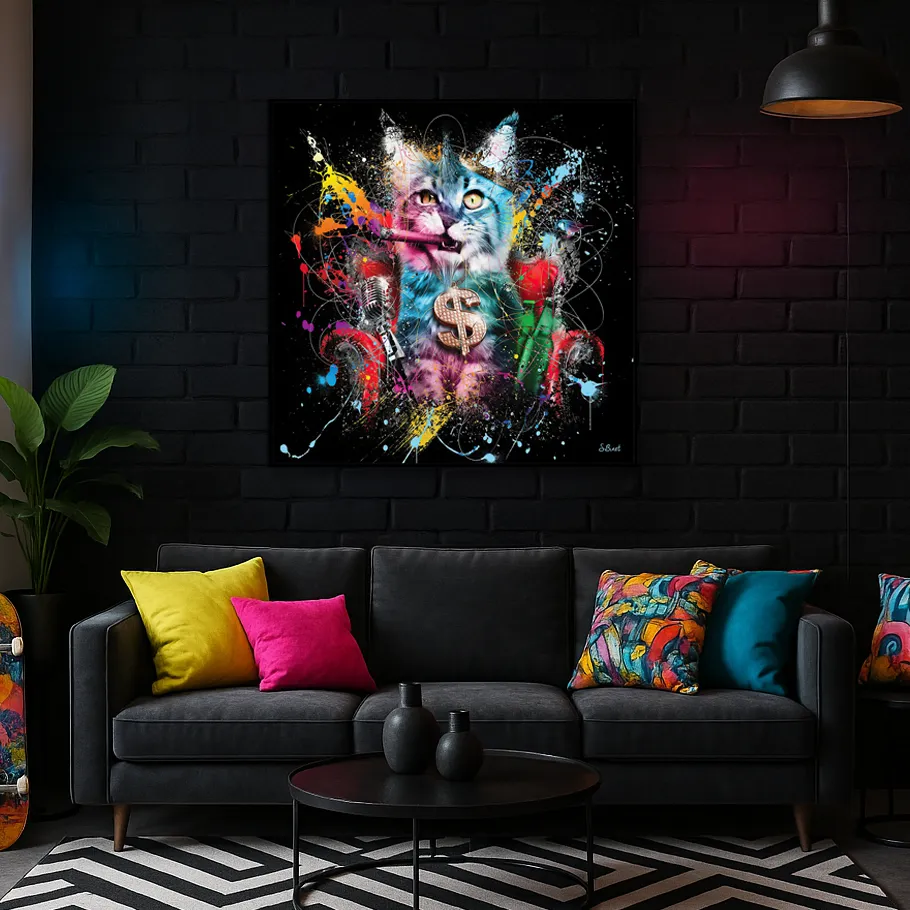 Tavla HD Print Cat Gangster