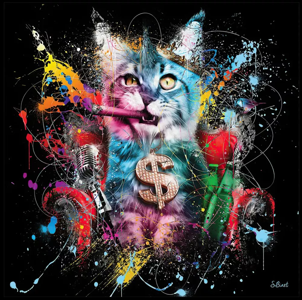 Tavla HD Print Cat Gangster