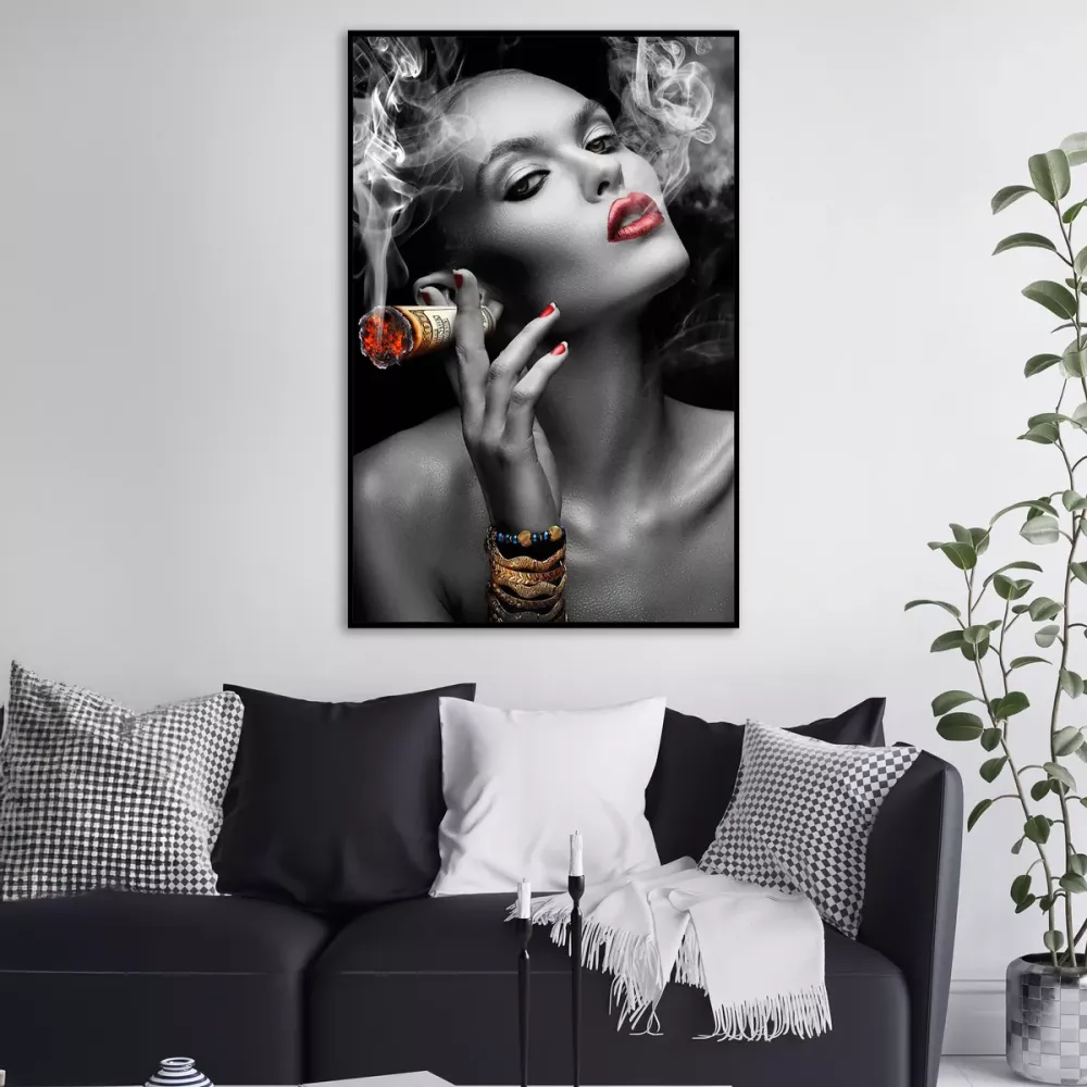 Tavla HD Print Smoking Dollar