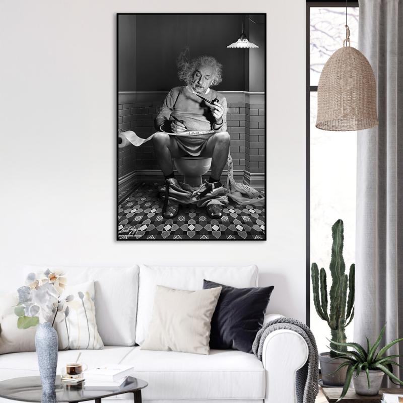 Tavla HD Print Einstein on Toilet
