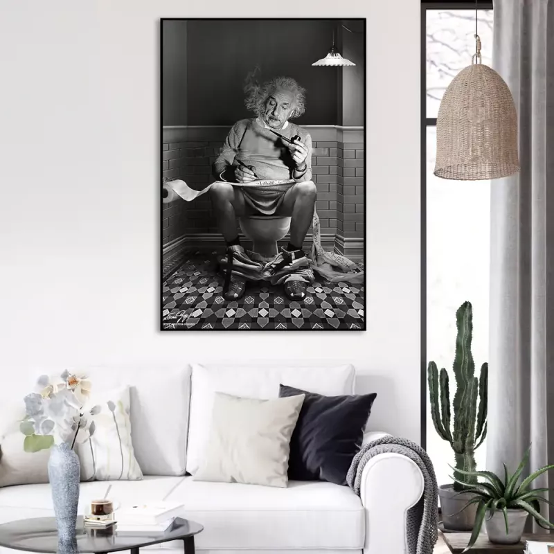 Tavla HD Print Einstein on Toilet